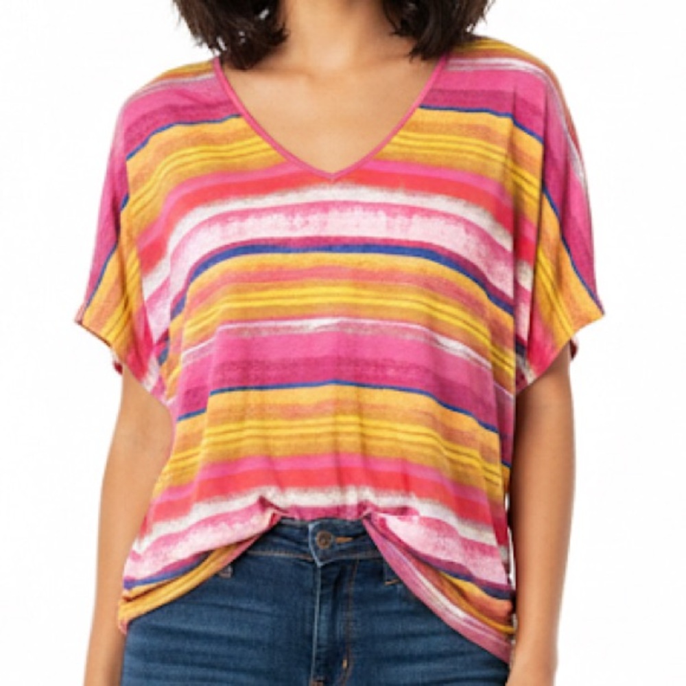 Striped Dolman Sleeve Top by ND New Directions Striped Women's Top - Small‎